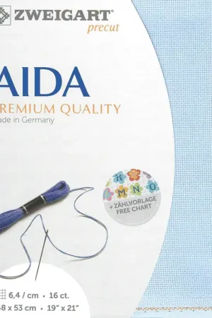 Buy Today Precut Zweigart Aida 3251/503 Blue