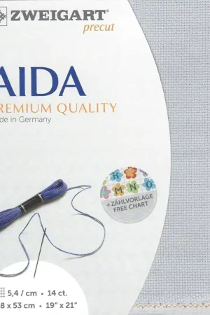 Precut Zweigart Stern-Aida 14 Count 3706/713 Steel-Grey Best Price