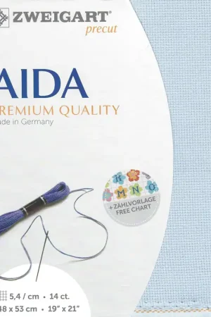 Special Discount Precut Zweigart Stern-Aida 3706/5130 Pale Blue