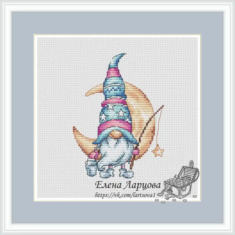 Dwarf Moon Catcher - PDF Cross Stitch Pattern Clearance