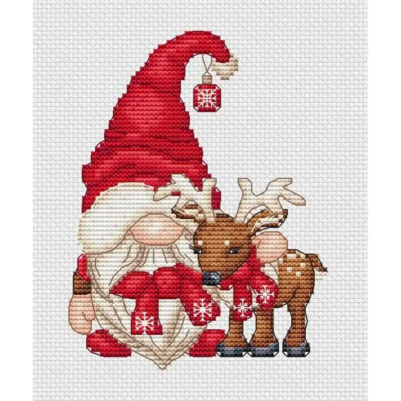 Reindeer Christmas gnome - PDF Cross Stitch Pattern Don’t Miss Out