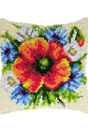 Fan Favorite Latch hook cushion kit "Poppy" 4144