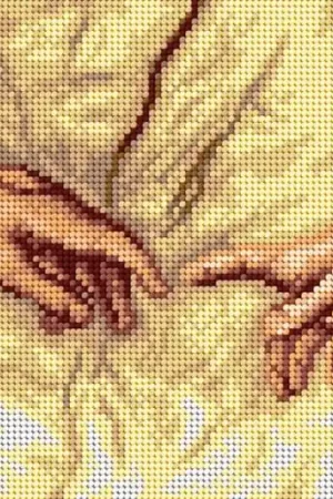 Cheap Gobelin canvas for halfstitch without yarn after Michelangelo - The Creation of Adam 2736J