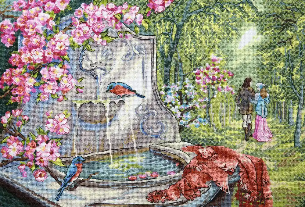 Cross-stitch kit M-370C "Azure Birds" Trusted Brand