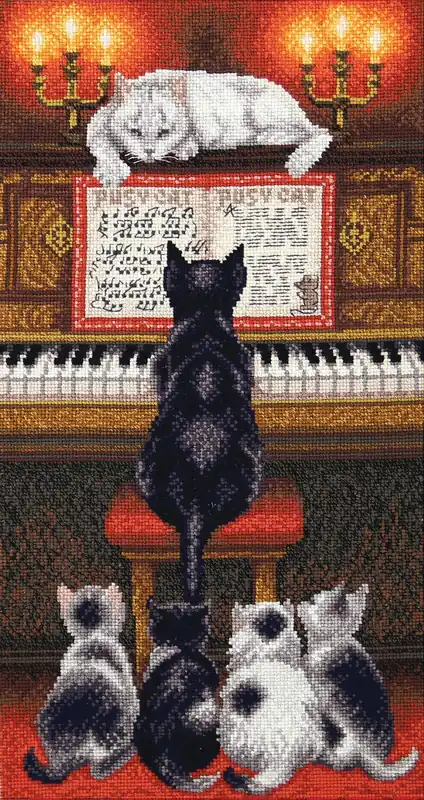 Mega Sale Cross-stitch kit M-353C "Music lesson"