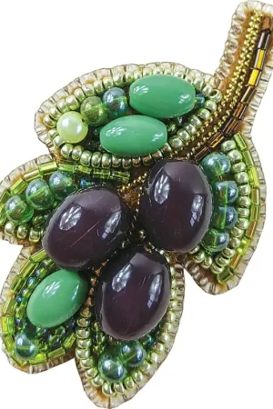 BP-263C Beadwork kit for creating brooch Crystal Art "Olives" Bulk Order