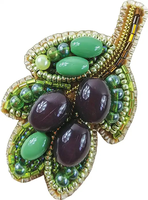 BP-263C Beadwork kit for creating brooch Crystal Art "Olives" Bulk Order