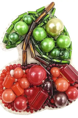 BP-243C Beadwork kit for creating brooch Crystal Art "Cherry" Bulk Order