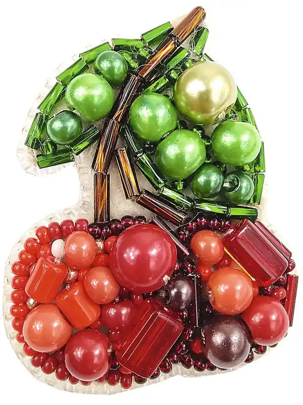 BP-243C Beadwork kit for creating brooch Crystal Art "Cherry" Bulk Order
