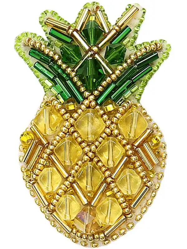 Hot Deal BP-230C Beadwork kit for creating brooch Crystal Art "Pineapple"