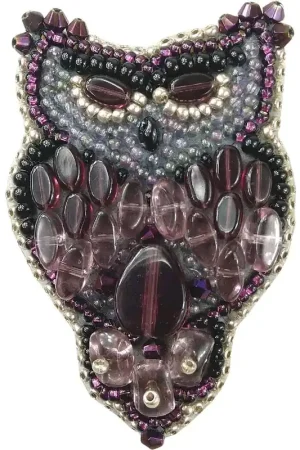 BP-209C Beadwork kit for creating brooch Crystal Art "Owl" Factory Price