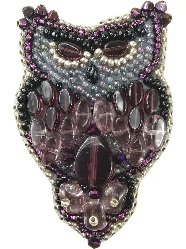 BP-209C Beadwork kit for creating brooch Crystal Art "Owl" Factory Price