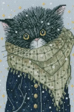 Hassle-Free Returns There were cats. Looking for you, my fish...! M916 Counted Cross Stitch Kit