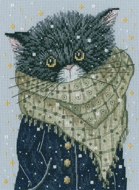 Hassle-Free Returns There were cats. Looking for you, my fish...! M916 Counted Cross Stitch Kit