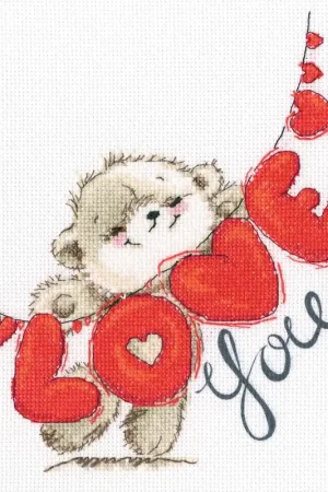 No Minimum Order I love you M70033 Cross Stitch kits with printed background