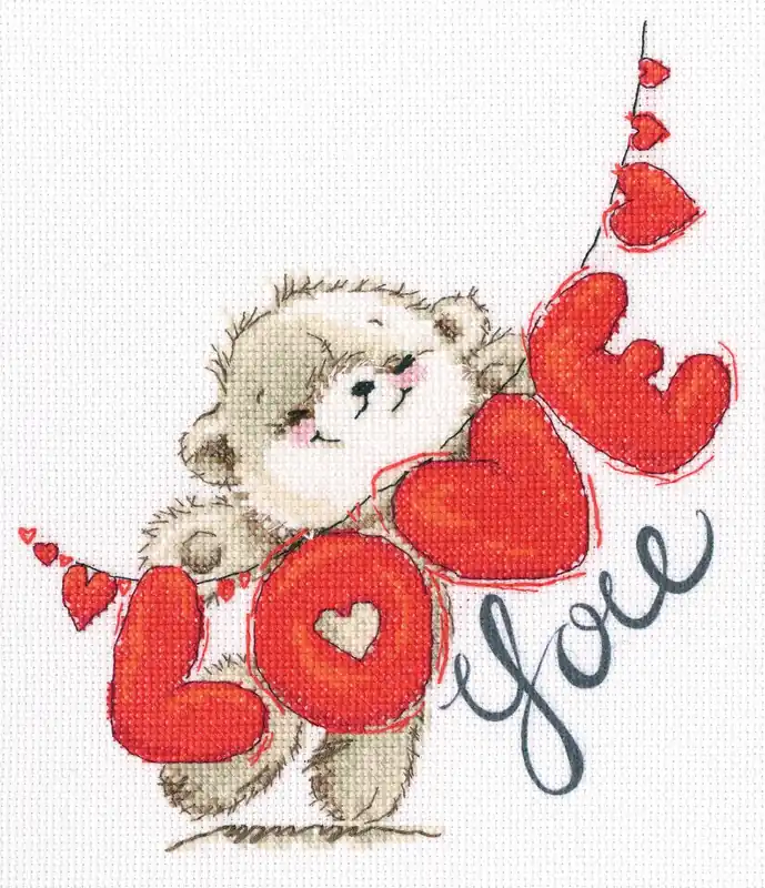 No Minimum Order I love you M70033 Cross Stitch kits with printed background