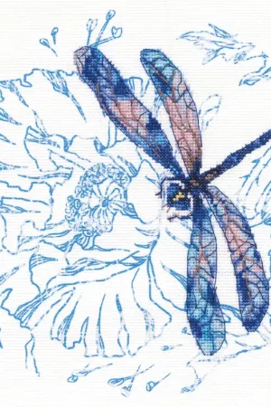 One Day Deal Dance of dragonflies M70023 Cross Stitch kits with printed background