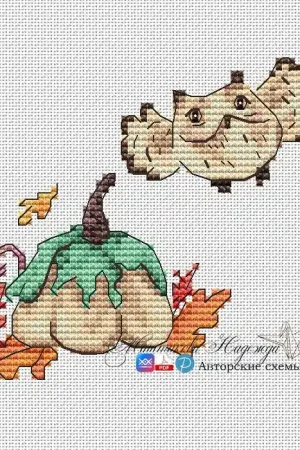 Professional Grade Owl and Pumpkin - PDF Cross Stitch Pattern