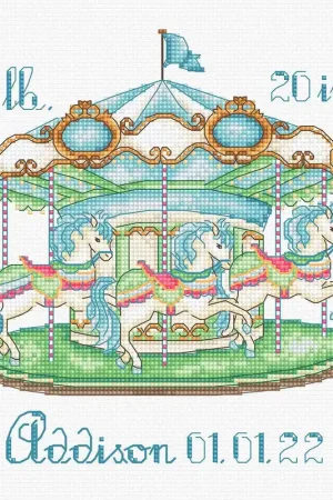 Wholesale Baby Carousel L8047 Counted Cross Stitch Kit