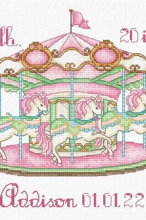 Baby Carousel L8046 Counted Cross Stitch Kit Hassle-Free Returns