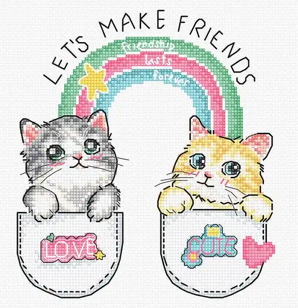 Warranty Included Let's make friends! L8043 Counted Cross Stitch Kit