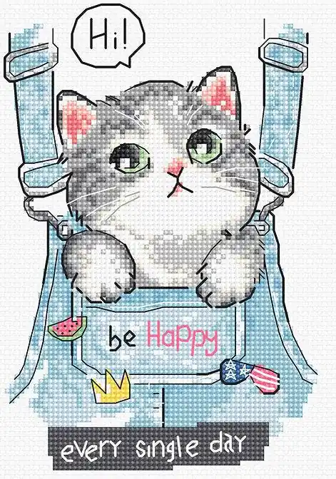 Top Pick Be Happy L8042 Counted Cross Stitch Kit