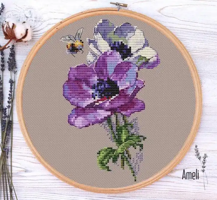 Anemones - PDF Cross Stitch Pattern Professional Grade