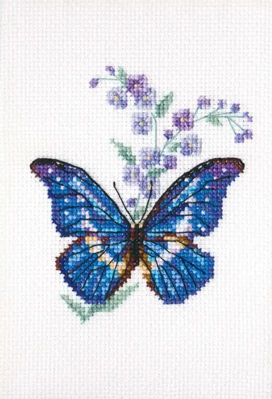 Polemonium and butterfly EH364 Counted Cross Stitch Kit Trusted Brand