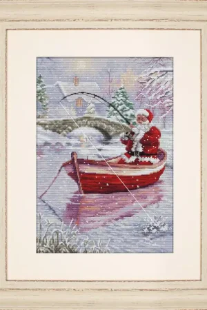 Genuine Santa Fishing BU5014L Counted Cross-Stitch Kit