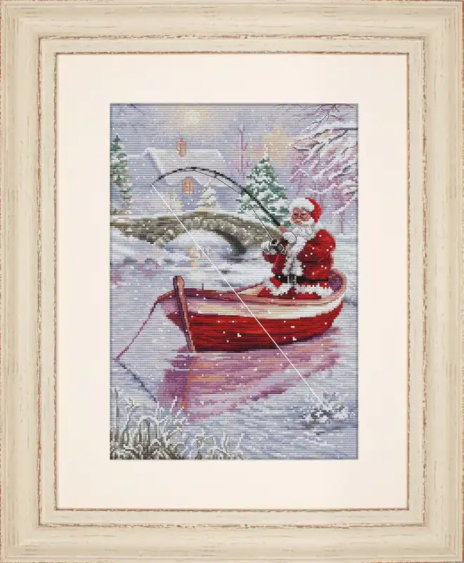Genuine Santa Fishing BU5014L Counted Cross-Stitch Kit