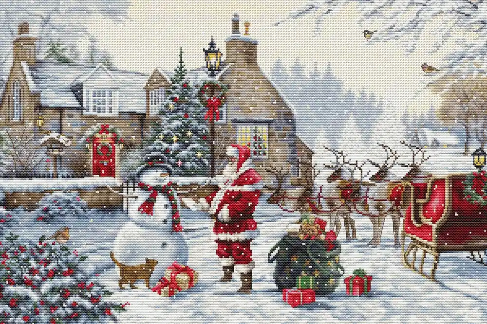 Santa's Cottage BU5011L Counted Cross-Stitch Kit Money Back Guarantee