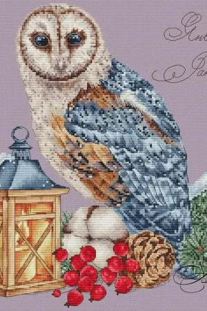 Fast Shipping Owl with a Lamp. January. Calendar Series - PDF Cross Stitch Pattern