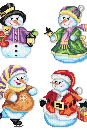 Exclusive Offer "Snowmen" 129CS Counted Cross-Stitch Kit