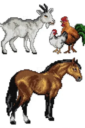 "Farm Animals" 128CS Counted Cross-Stitch Kit Best Seller
