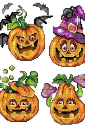 "Halloween Pumpkins" 126CS Counted Cross-Stitch Kit Professional Grade