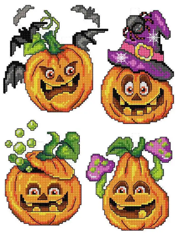 "Halloween Pumpkins" 126CS Counted Cross-Stitch Kit Professional Grade