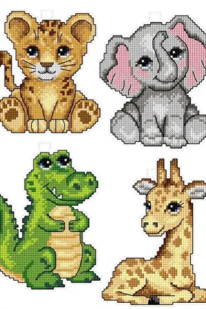 "Cute Animals" 121CS Counted Cross-Stitch Kit Save Now
