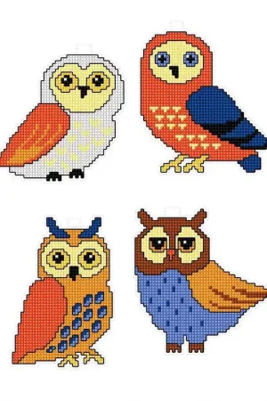 "Owls" 110CS Counted Cross-Stitch Kit Modern