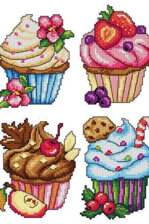"Cupcakes" 105CS Counted Cross-Stitch Kit Luxury