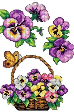 Viral "Violas" 100CS Counted Cross-Stitch Kit