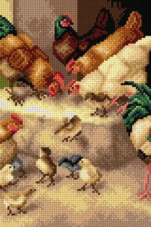 Gobelin canvas for halfstitch without yarn after William Baptiste Baird - Spring Chickens 2789J Warranty Included