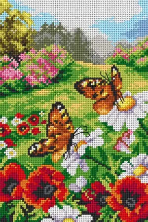 Gobelin canvas for halfstitch without yarn Butterflies in the Meadow 2628H In Demand