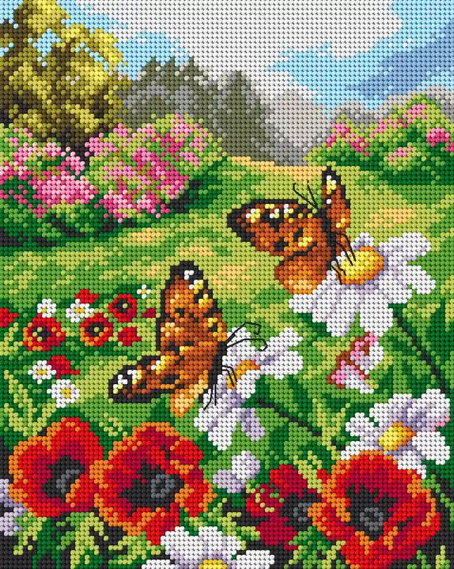 Gobelin canvas for halfstitch without yarn Butterflies in the Meadow 2628H In Demand