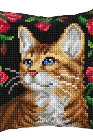 Wholesale Cushion cross stitch kit "Cat" 99035