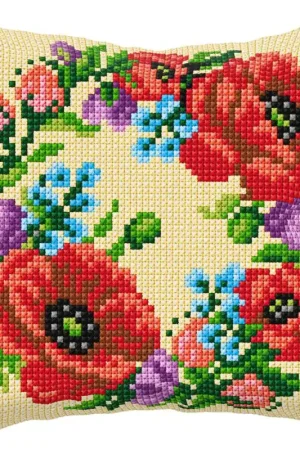 Cushion cross stitch kit "Wild flowers" 9582 Hassle-Free Returns