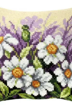 Limited Edition Cushion cross stitch kit  "White flowers on meeadow" 9122