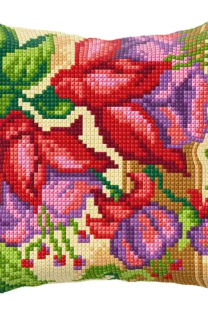 Cushion cross stitch kit "Exotic flowers" 9024 Instant Buy