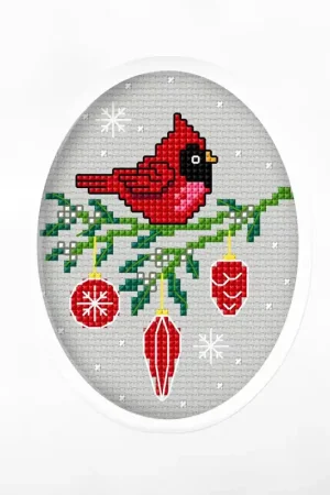 Best Choice Complete counted cross stitch kit - greetings card "Cardinal" 6287