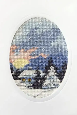 Complete cross stitch kit - greetings card "Winter night" 6151 Limited Edition
