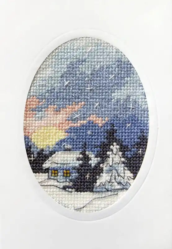 Complete cross stitch kit - greetings card "Winter night" 6151 Limited Edition